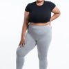 Plus Size HaremPants | Plus Size Solid Color Cotton Leggings In Gray