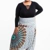 Plus Size HaremPants | Plus Size Peacock Mandalas 2-In-1 Jumpsuit Harem Pants In White