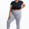 Plus Size HaremPants | Plus Size Solid Color Cotton Leggings In Gray