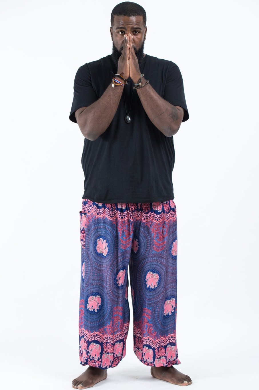 Men HaremPants | Plus Size Mandala Elephant Men'S Elephant Pants In Blue