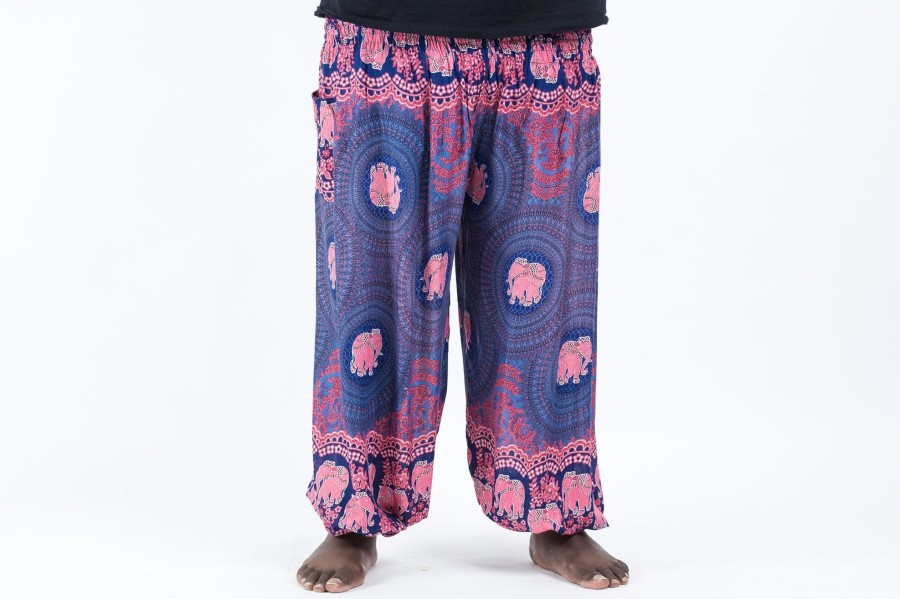 Men HaremPants | Plus Size Mandala Elephant Men'S Elephant Pants In Blue