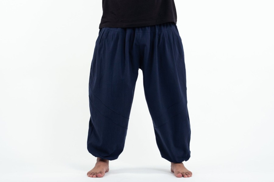 Men HaremPants | Plus Size Genie Men'S Cotton Harem Pants In Navy