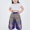 Kids HaremPants | Peacock Feathers Kids Harem Pants In Blue