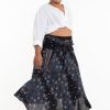 Women HaremPants | Plus Size Peacock Handkerchief Midi Skirt In Black