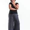 Plus Size HaremPants | Plus Size Wide Leg Palazzo Harem Pants Cotton Gray