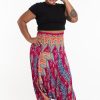 Plus Size HaremPants | Plus Size Peacock Paisley 2-In-1 Jumpsuit Harem Pants In Pink