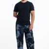 Men HaremPants | Tie Dye Drawstring Men'S Yoga Massage Pants In Black