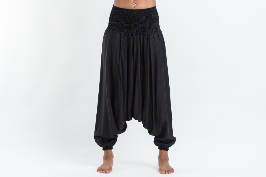 Women HaremPants | Solid Color 2-In-1 Jumpsuit Harem Pants In Black