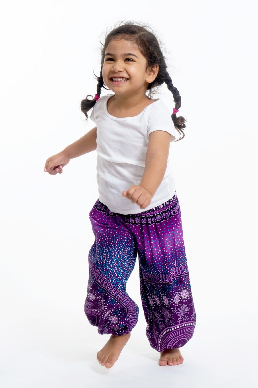 Kids HaremPants | Tribal Chakras Kids Harem Pants In Purple