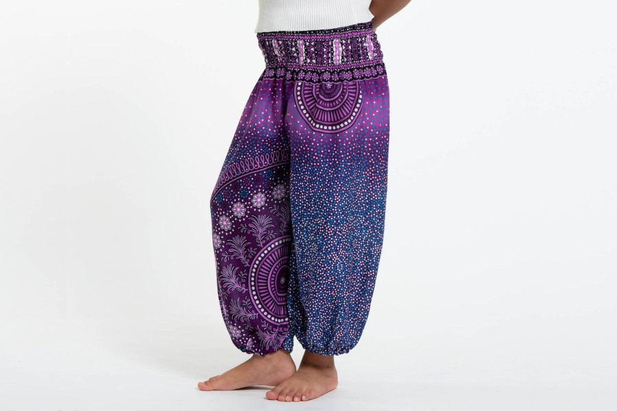 Kids HaremPants | Tribal Chakras Kids Harem Pants In Purple