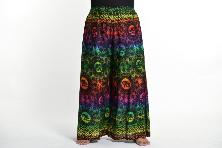 Plus Size HaremPants | Plus Size Rainbow Elephant Palazzo Style Elephant Pants In Green