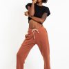 Women HaremPants | Women'S Terry Pants With Aztec Pockets In Orange