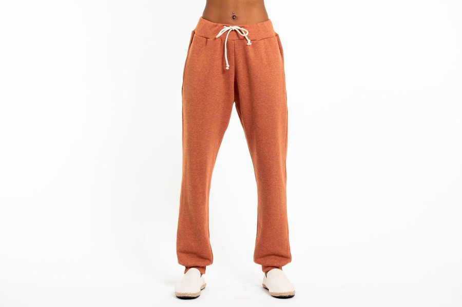 Women HaremPants | Women'S Terry Pants With Aztec Pockets In Orange