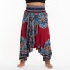 Women HaremPants | Plus Size Peony Mandalas 2-In-1 Jumpsuit Harem Pants In Red