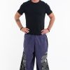 Men HaremPants | Stone Washed Patchwork Men Unisex Pants In Blue