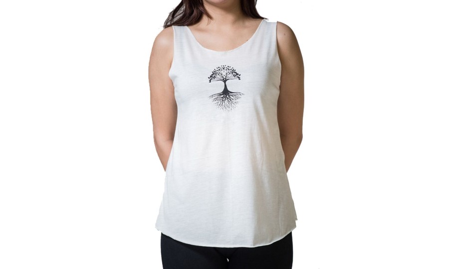 Women HaremPants | Loose Soft Vintage Style Women'S Tank Tops Tree Of Life White