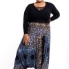 Women HaremPants | Plus Size Paisley Mandalas 2-In-1 Jumpsuit Harem Pants In Gray