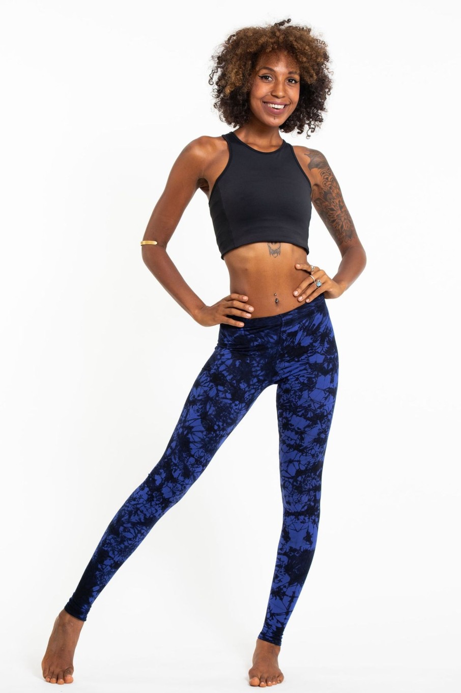 Women HaremPants | Shatter Tie Dye Cotton Leggings In Indigo