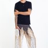 Men HaremPants | Peacock Feathers Men'S Harem Pants In White