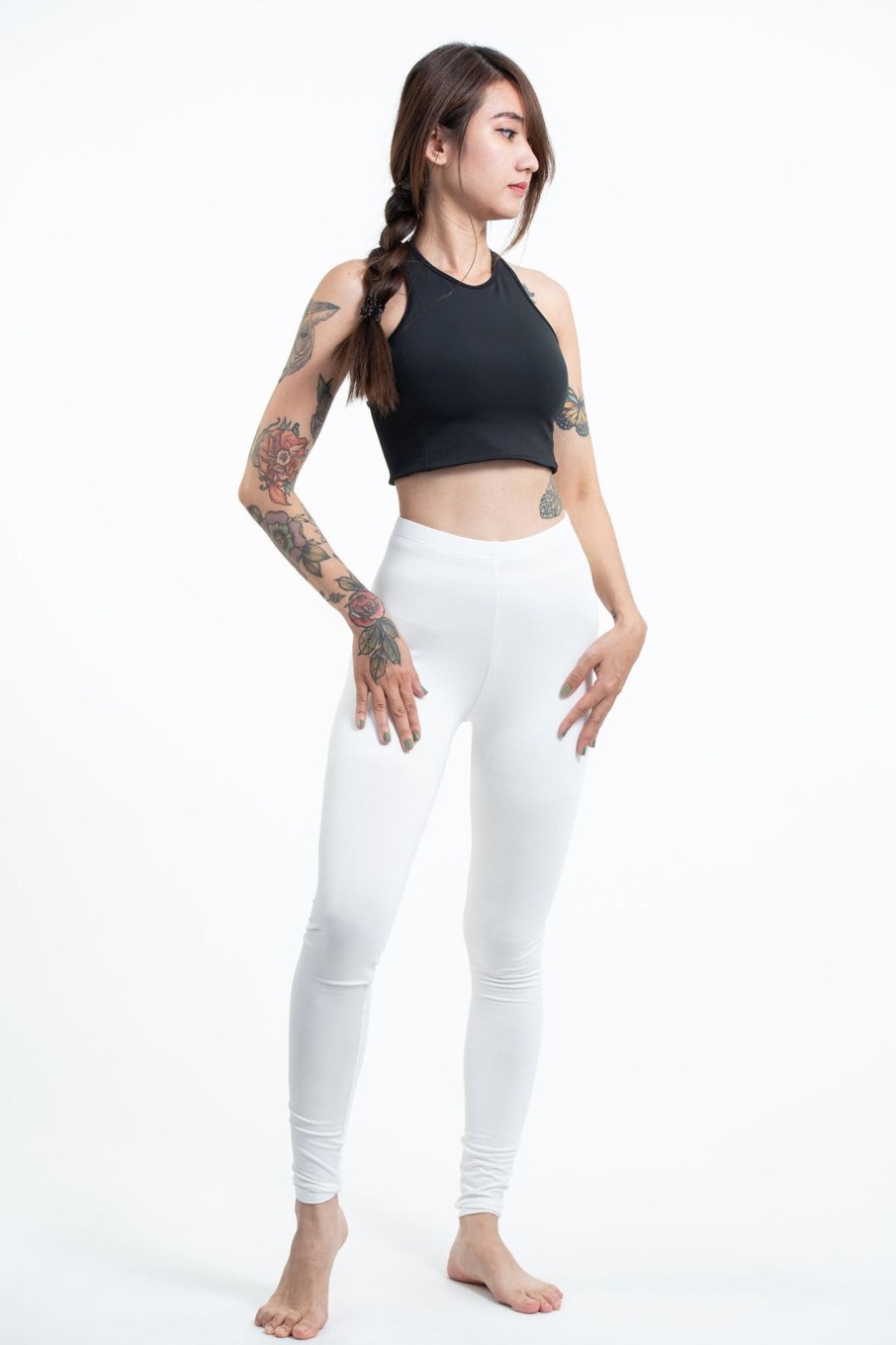 Women HaremPants | Solid Color Cotton Leggings In White