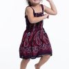 Kids HaremPants | Kids Paisley Feathers Smock Dress In Purple