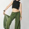 Women HaremPants | Women'S Thai Harem Double Layers Palazzo Pants In Solid Green