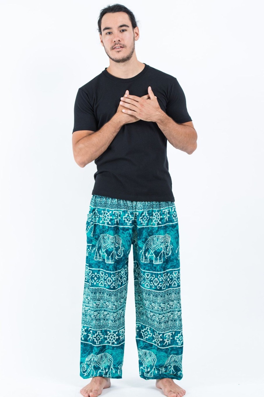 Men HaremPants | Marble Elephant Men'S Elephant Pants In Turquoise