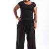 Plus Size HaremPants | Plus Size Solid Color Women'S Harem Pants In Black