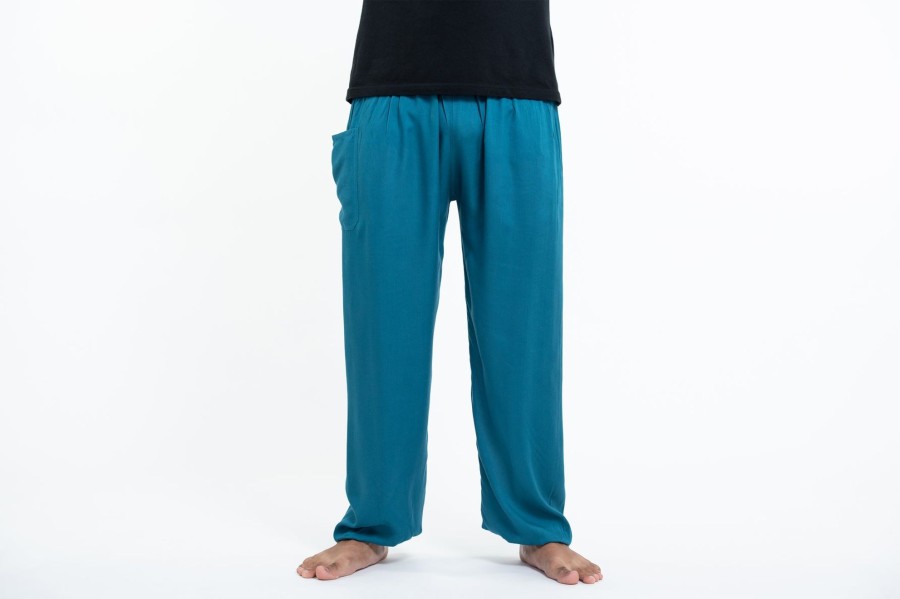 Men HaremPants | Solid Color Men'S Tall Harem Pants In Aqua Blue