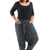 Plus Size HaremPants | Plus Size Crinkled Cotton Harem Pants In Black