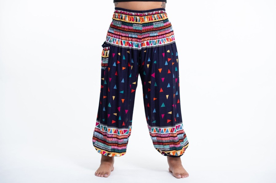 Women HaremPants | Plus Size Triangles Women'S Harem Pants In Navy