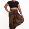 Women HaremPants | Plus Size Peacock Eyes 2-In-1 Jumpsuit Harem Pants In Brown