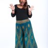 Women HaremPants | Plus Size Peacock Eyes Palazzo Style Harem Pants In Turquoise