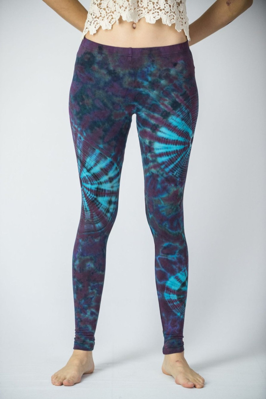 Women HaremPants | Swirls Tie Dye Cotton Leggings In Indigo