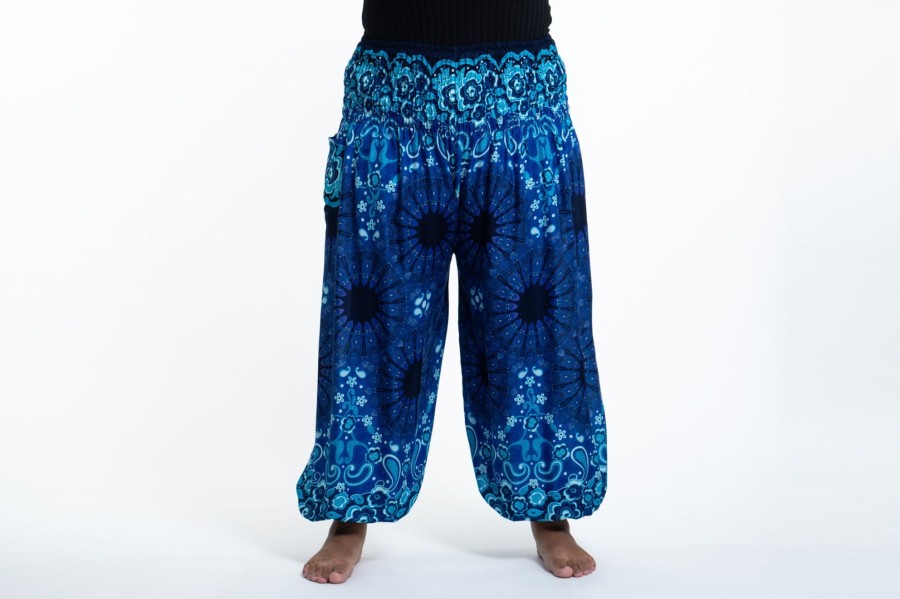 Plus Size HaremPants | Plus Size Paisley Mandalas Women'S Harem Pants In Blue