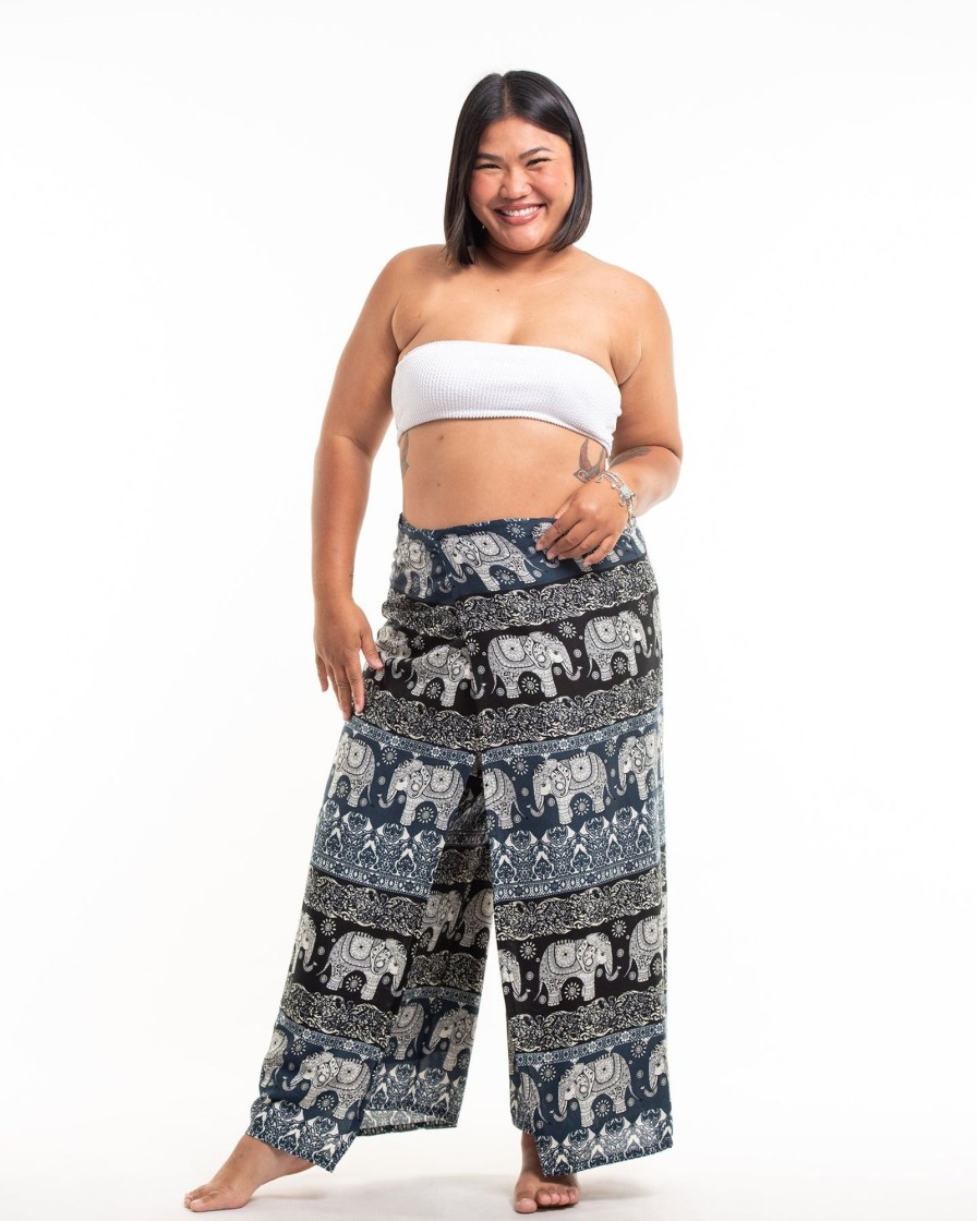 Women HaremPants | Plus Size Divine Elephant Wrap Palazzo Style Harem Pants In Navy