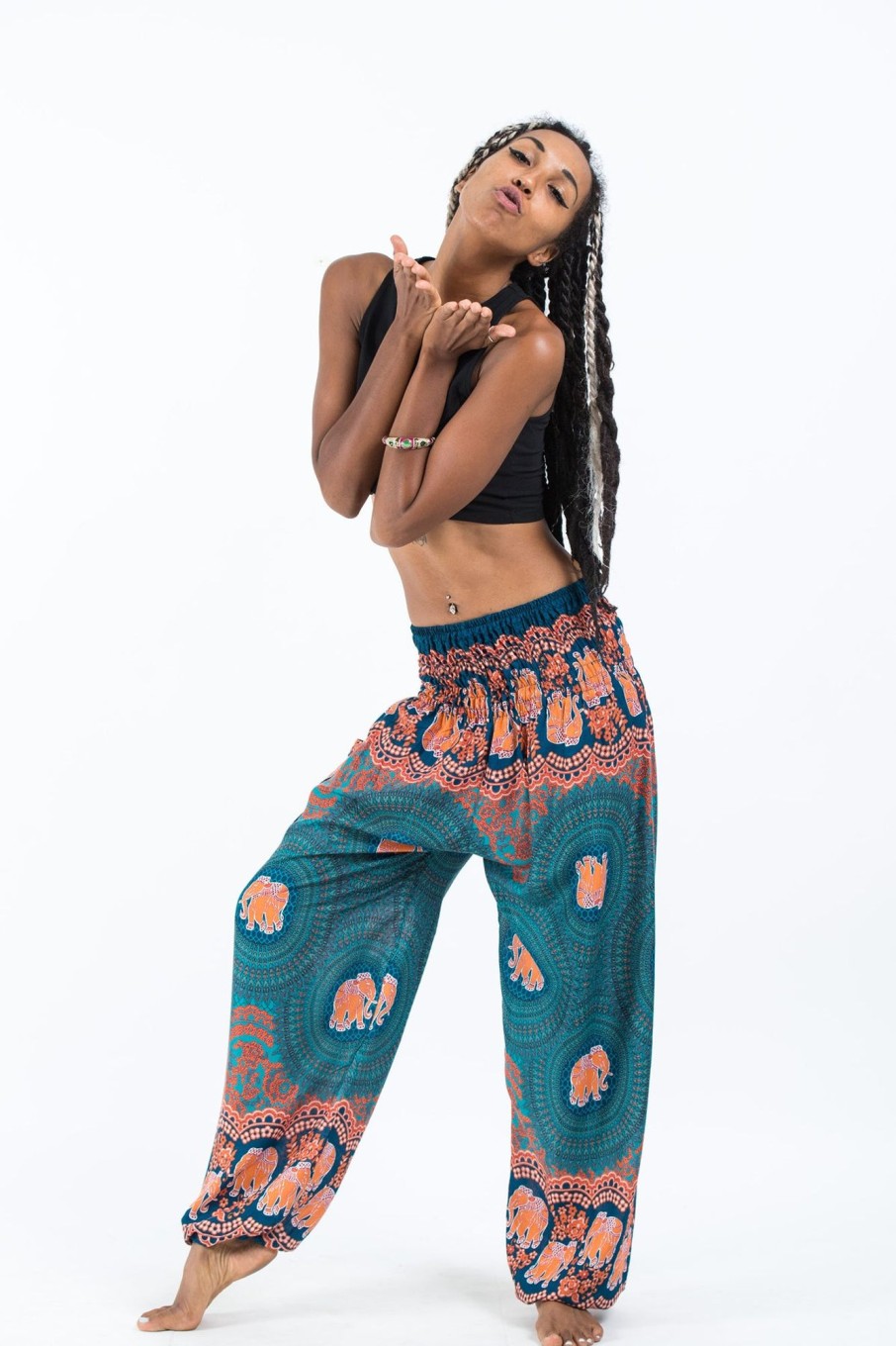 Women HaremPants | Mandala Elephant Women'S Elephant Pants In Turquoise