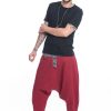 Men HaremPants | Cotton Men'S Harem Pants With Faux Buttons In Red