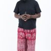 Plus Size HaremPants | Plus Size Marble Elephant Men'S Elephant Pants In Red