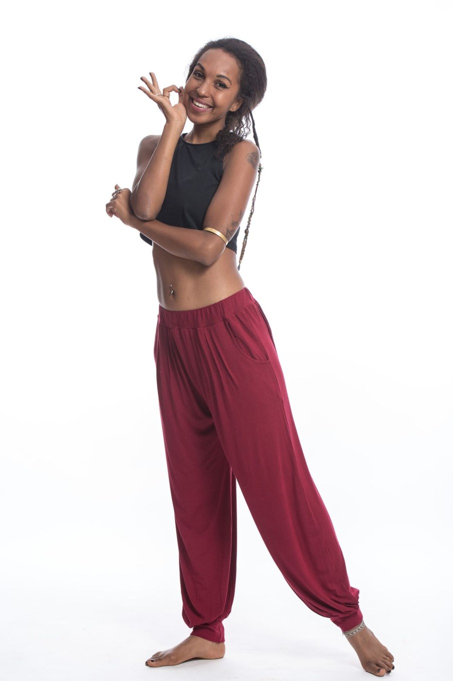 Women HaremPants | Cotton Women Harem Pants In Solid Red