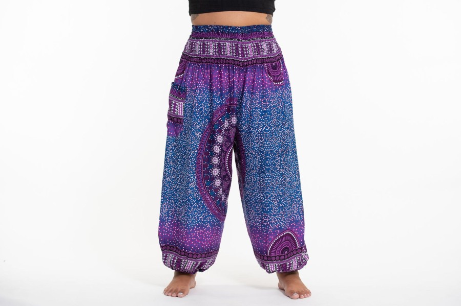 Plus Size HaremPants | Plus Size Tribal Chakras Women'S Harem Pants In Purple