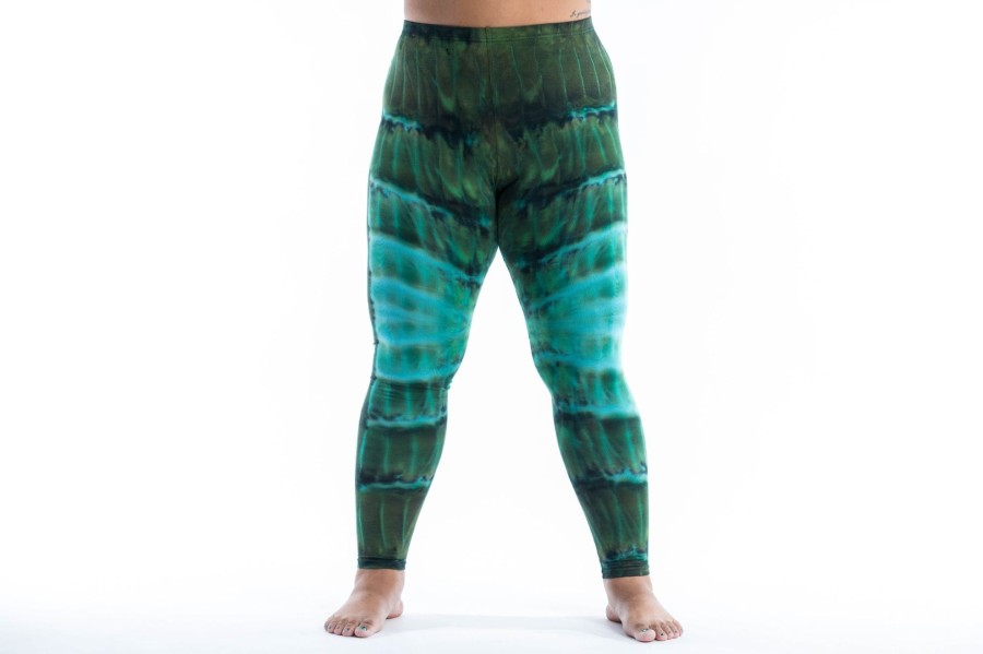 Plus Size HaremPants | Plus Size Patch Dye Tie Dye Cotton Leggings In Turquoise