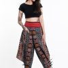 Women HaremPants | Clovers Thai Hill Tribe Fabric Women'S Harem Pants With Ankle Straps In Black