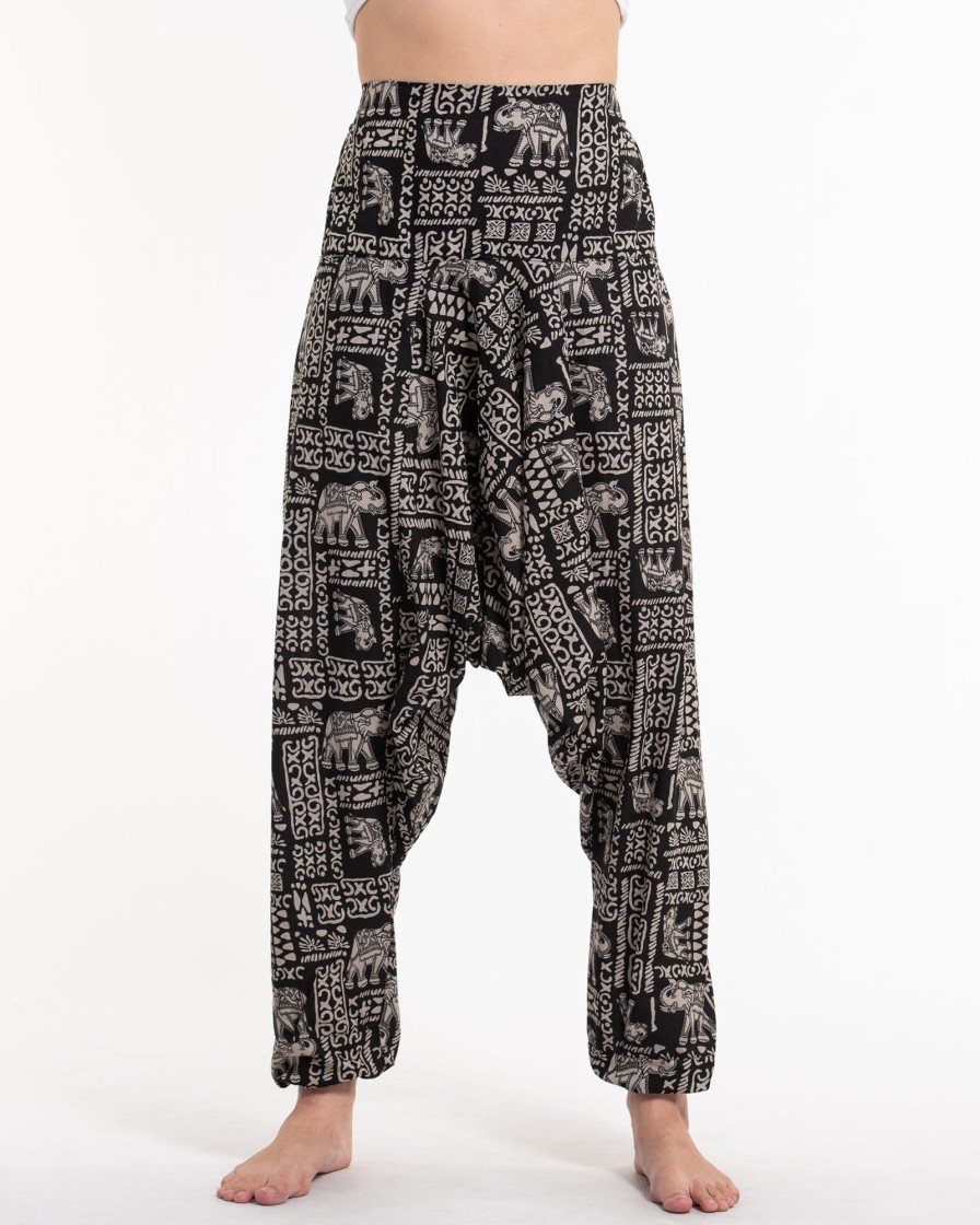 Women HaremPants | Hill Tribe Elephant Print Women'S Harem Pants In Black