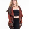 Women HaremPants | Hooded Shawl Cardigan In Brick