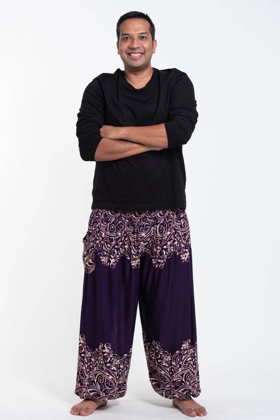 Plus Size HaremPants | Plus Size Vines Men'S Harem Pants In Purple