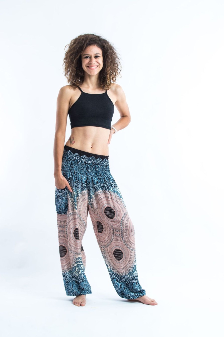 Women HaremPants | Geometric Mandalas Women'S Harem Pants In Silver Gray