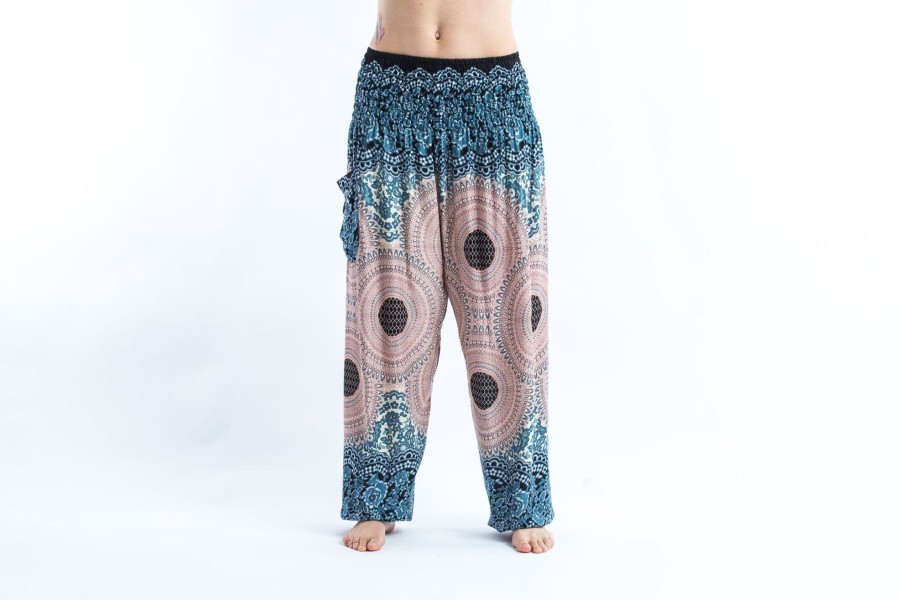 Women HaremPants | Geometric Mandalas Women'S Harem Pants In Silver Gray