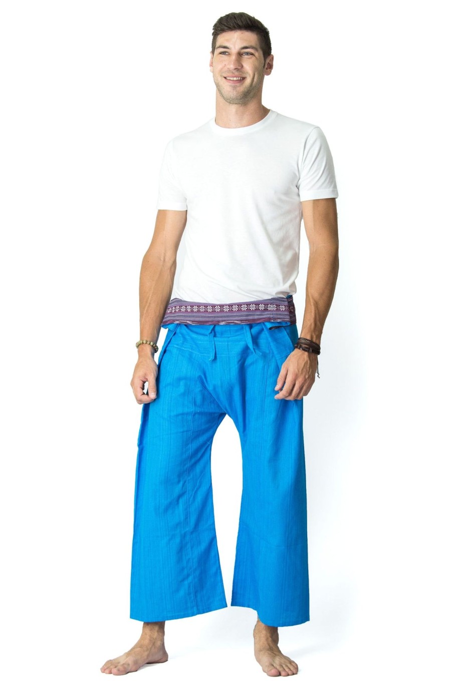 Men HaremPants | Unisex Thai Fisherman Pants In Sky Blue