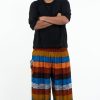 Men HaremPants | Plus Size Boho Striped Men'S Harem Pants In Rust